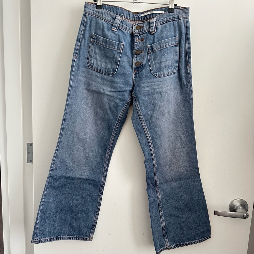 Zara button up boot cut jeans
